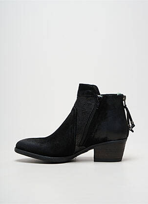 Bottines/boots tissage satiné talon de 4 à 6cm noir BASTIANI femme