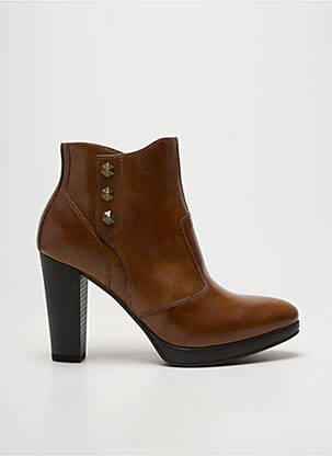 Bottines/boots tissage satiné talon de 7 à 9cm marron NERO GIARDINI femme