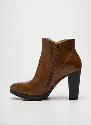 Bottines/boots tissage satiné talon de 7 à 9cm marron NERO GIARDINI femme
