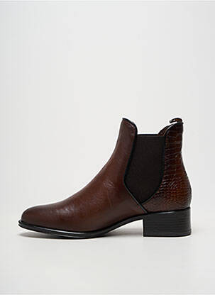 Bottines/boots tissage satiné talon plat jusqu'à 3cm marron COCO ET ABRICOT femme