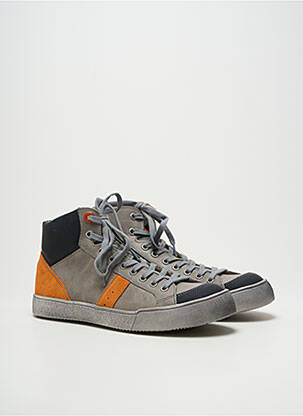Baskets fermeture zip et lacets talon plat jusqu'à 3cm gris GBB femme