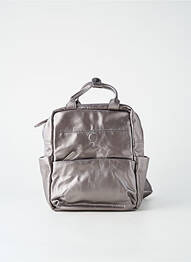 Sac à dos effet matière satinée argent LEA.TONI femme