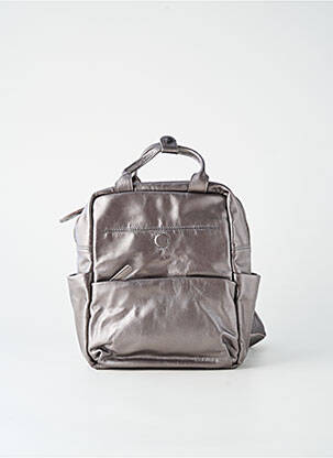 Sac à dos effet matière satinée argent LEA.TONI femme