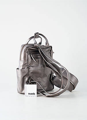 Sac à dos effet matière satinée argent LEA.TONI femme