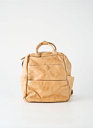 Sac à dos fermeture zippée beige LEA.TONI femme