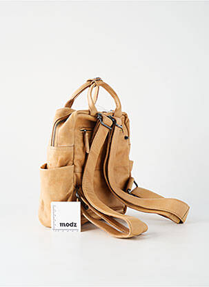 Sac à dos fermeture zippée beige LEA.TONI femme