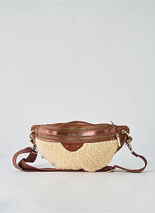 Sac fermeture zippée banane marron MILA LOUISE femme