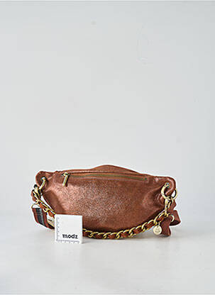 Sac fermeture zippée banane marron MILA LOUISE femme