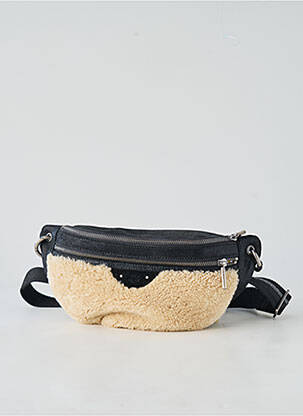 Sac fermeture zippée banane noir MILA LOUISE femme
