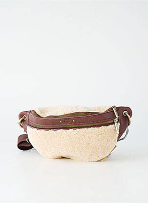 Sac fermeture zippée banane marron MILA LOUISE femme