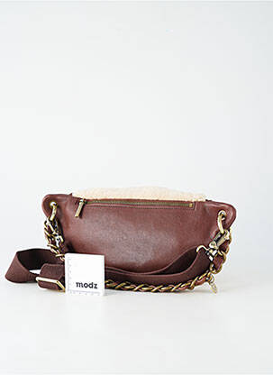 Sac fermeture zippée banane marron MILA LOUISE femme