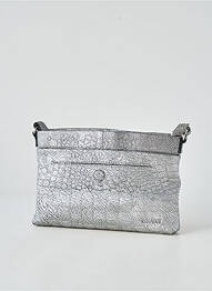Sac cuir grainé forme rectangulaire argent LEA.TONI femme