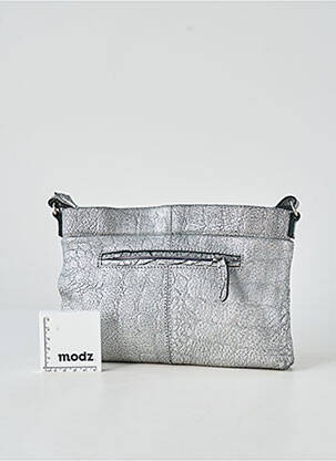 Sac cuir grainé forme rectangulaire argent LEA.TONI femme