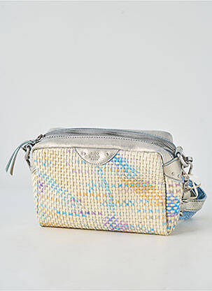 Sac fermeture zippée forme rectangulaire argent MILA LOUISE femme