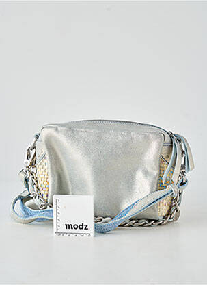 Sac fermeture zippée forme rectangulaire argent MILA LOUISE femme