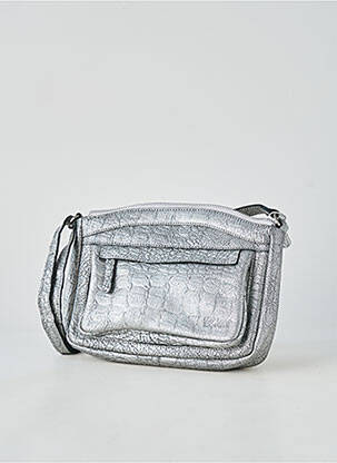 Sac multipoches forme rectangulaire argent LEA.TONI femme