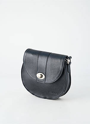 Sac cuir lisse forme rectangulaire noir LEA.TONI femme