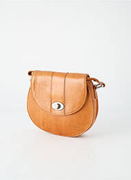 Sac cuir lisse forme rectangulaire marron LEA.TONI femme