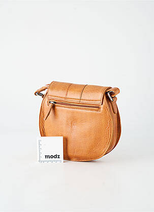 Sac cuir lisse forme rectangulaire marron LEA.TONI femme