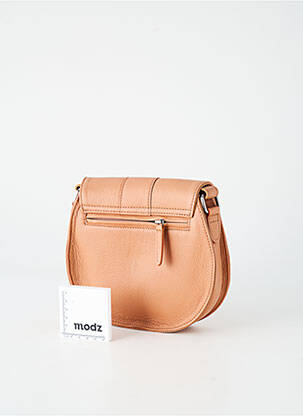 Sac cuir lisse forme rectangulaire marron LEA.TONI femme
