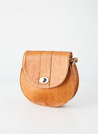 Sac cuir grainé forme rectangulaire marron LEA.TONI femme