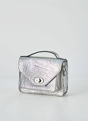 Sac multipoches forme rectangulaire argent LEA.TONI femme