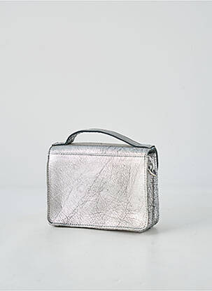 Sac multipoches forme rectangulaire argent LEA.TONI femme
