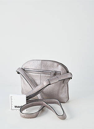 Sac multipoches forme rectangulaire argent LEA.TONI femme