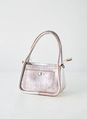 Sac fermeture zippée forme rectangulaire argent LEA.TONI femme