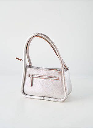 Sac fermeture zippée forme rectangulaire argent LEA.TONI femme