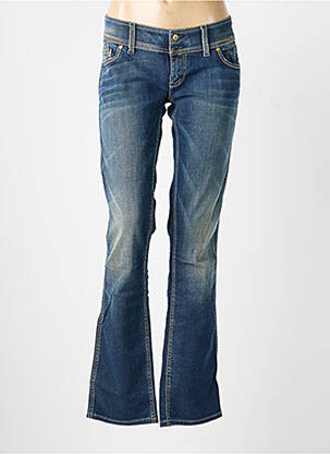 Jeans coupe slim effet usé délavé taille basse bleu FREESOUL femme