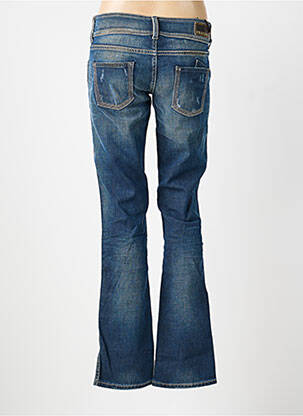 Jeans coupe slim effet usé délavé taille basse bleu FREESOUL femme