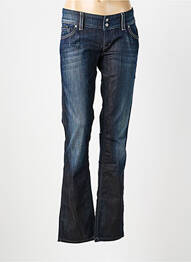 Jeans coupe slim effet usé délavé taille basse bleu FREESOUL femme
