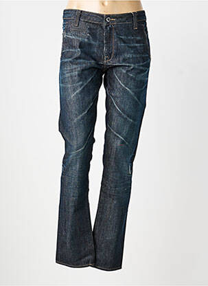 Jeans coupe slim effet usé délavé taille normale bleu LOTUS femme