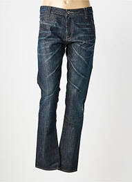 Jeans coupe slim effet usé délavé taille normale bleu LOTUS femme