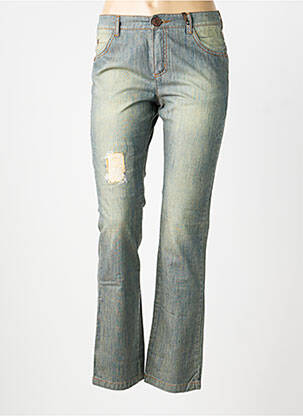 Jeans coupe slim effet usé délavé taille normale bleu IKKS femme