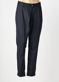 Pantalon slim tissage popeline taille normale bleu I.CODE (By IKKS) femme