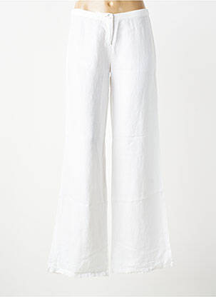 Pantalon flare taille à pinces taille haute blanc IT'S TABOO femme