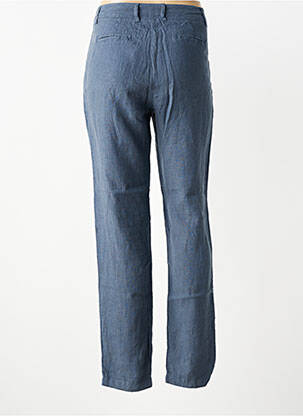 Pantalon droit tissage crêpe taille haute bleu PAKO LITTO femme