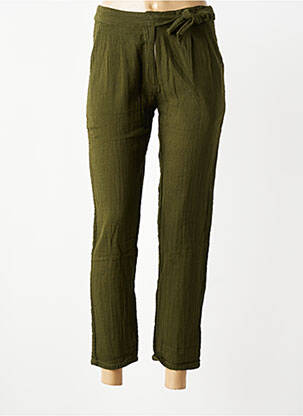 Pantalon 7/8 taille haute taille haute vert LA PETITE ETOILE femme