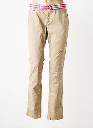 Pantalon chino tissage popeline taille normale beige TOMMY HILFIGER femme