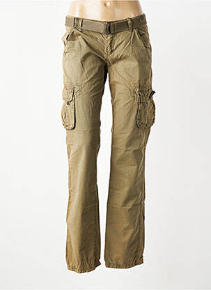 Pantalon cargo slim taille basse vert IKKS femme