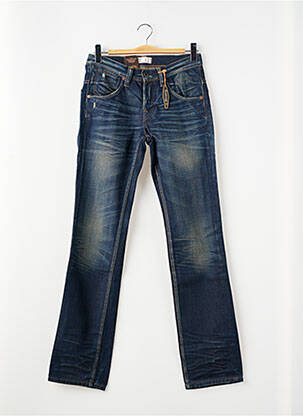 Jeans coupe slim fermeture boutonnée sur le devant taille basse bleu FIRETRAP homme