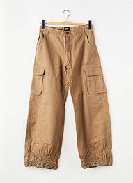 Pantalon cargo tissage popeline marron CAT garcon