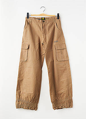 Pantalon cargo tissage popeline marron CAT garcon