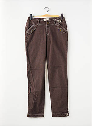 Jeans coupe slim stretch taille ajustable marron LOLA ESPELETA fille