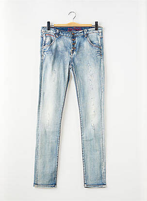 Jeans coupe slim effet usé délavé bleu RED SOUND fille