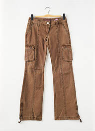 Pantalon cargo coupe droite marron LA FEE MARABOUTEE fille