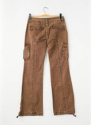 Pantalon cargo tissage denim marron LA FEE MARABOUTEE fille