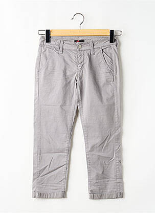Pantalon 7/8 tissage popeline taille basse gris CHIPIE femme